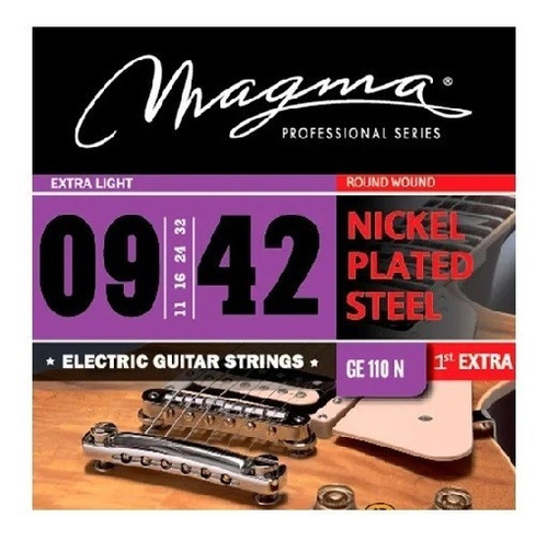 Encordado Guitarra Eléctrica Magma 09/42 Ge110n (1ra Extra)