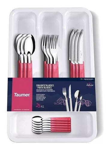 Set X 25 Cubiertos Organizador Taumer Saturno Acero Inox V