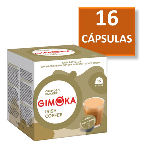 Cápsulas Compatível Dolce Gusto Gimoka Irish Coffee 16 Cáps