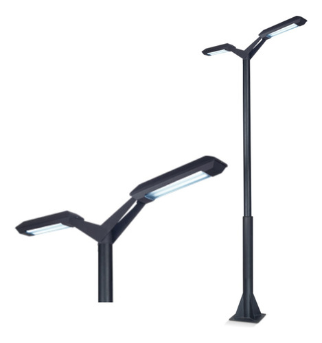 Farola Led Moderna Alumbrado Publico Fw 4600-2 Con Columna