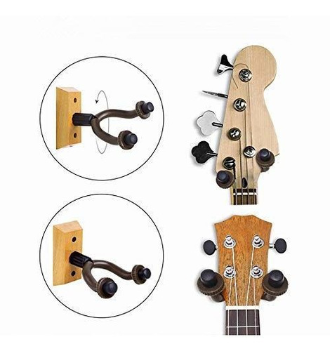 Colgador Pared Para Guitarra 2 Unidad Madera Dura