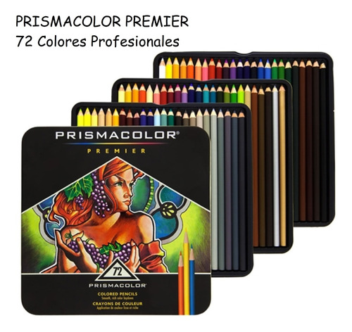 72 Prismacolor Premier Colores Creyones Caja Metal