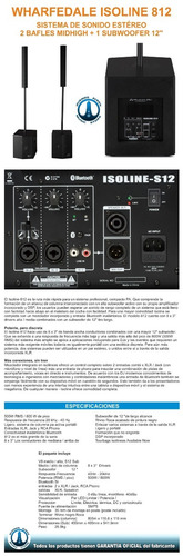 Wharfedale Isoline 812 Sistema Sonido 880 Watts Sub + 8 X 3