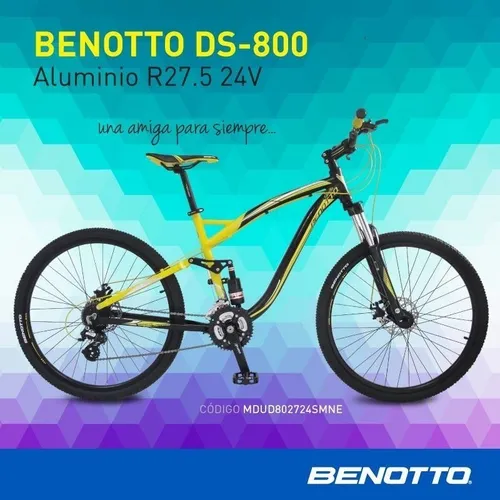 Bicicleta Benotto Ds 800 Aluminio R27.5 24v Negra Chica medi
