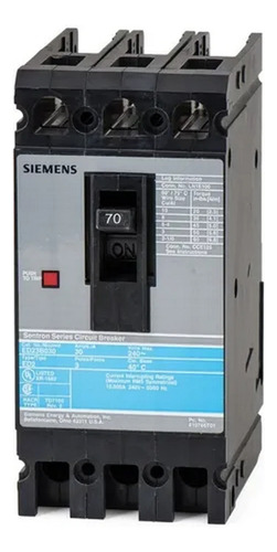 Siemens® Interruptor Termomagnético Ed6 70a Ed63b070mx