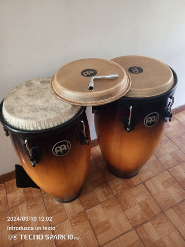 Congas Meilin Con Paral Y Estuche+ Cueros Sintético 