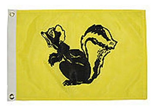 1718 Skunk Boat Flag (12  X 18 ) Black