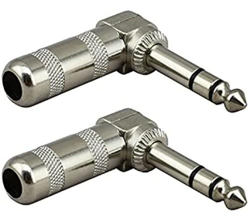 2pack 6,35 Mm (1/4 ) Huasen Conector Macho De Audio Estéreo 