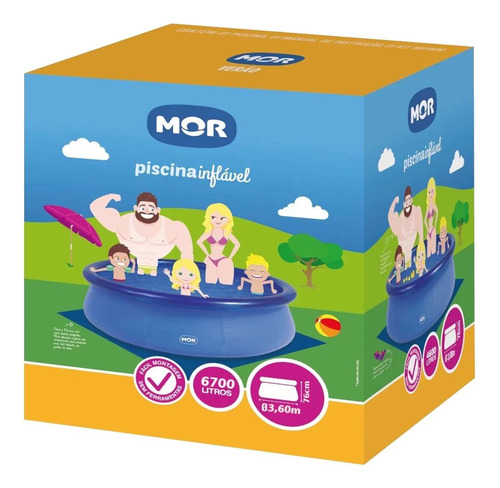 Kit Piscina Redonda Inflavel Mor 6700l Com Capa E Forro