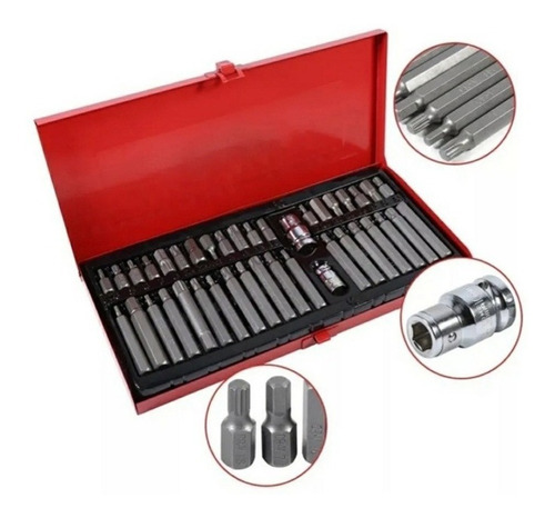 Set Kit Juego Puntas Corto Largo Torx Allen Imbus 40 Piezas