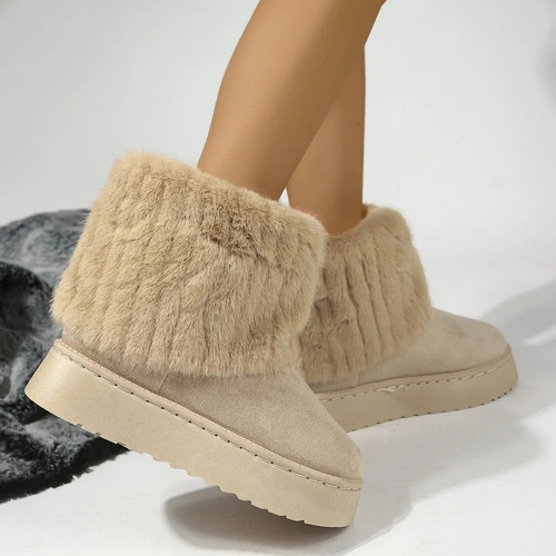 Botas De Nieve De Felpa De Invierno Para Mujer, Calzado Casu