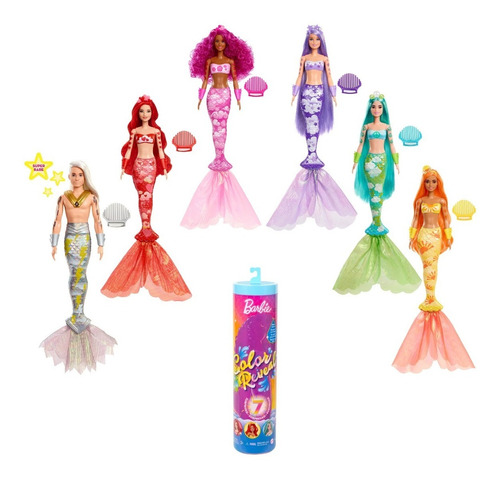 Barbie Color Reveal Mermaid Doll With 7 Surprises