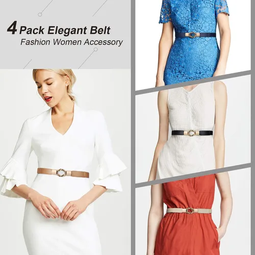 Cintur n Delgado Para Mujer Vestidos Retro El stico Cintura