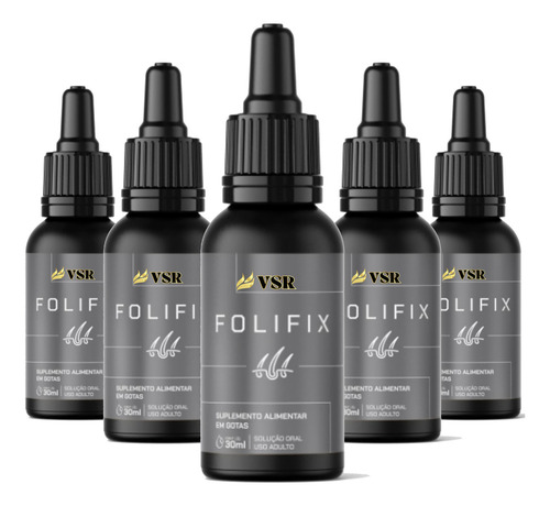 2x Folifix Capilar Suplemento Líquido 30ml - Sabor Foli Fix