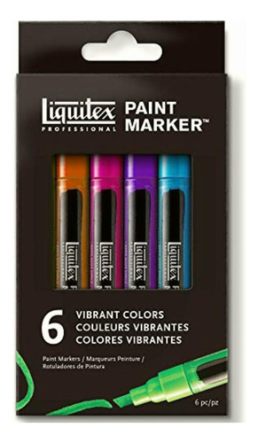 Marcadores de pintura Liquitex, conjunto de 6, Vibrant Fine 6