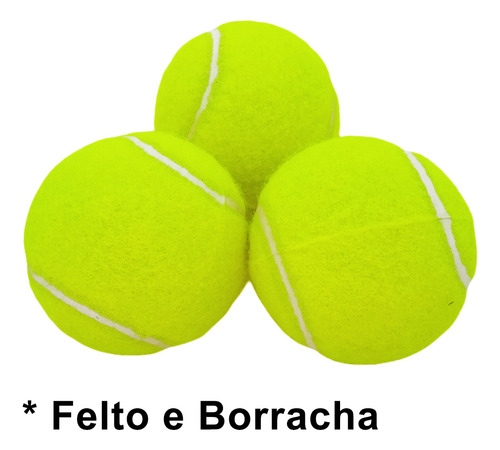 Kit Bolas De Tênis Amador Tradicional Tubo Com 3 Bolinhas