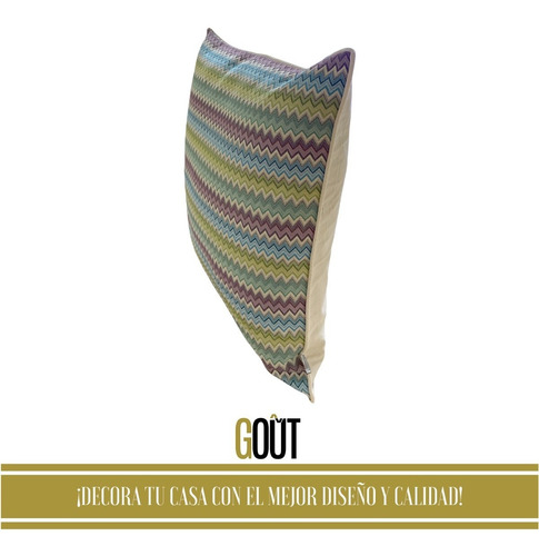 Imagen 4 de 7 de 3 Fundas De Cojín Premium 50 X 50 Cm Estilo Gobelino Zig Zag