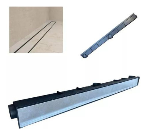 Kit 6 Ralo Linear Oculto Invisivel Aluminio Coletor 8x100cm