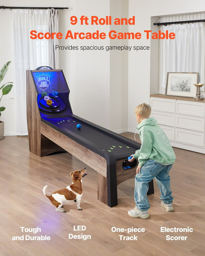 Mesa De Juego Arcade Roll & Score 9ft Marcador Led 4 Bolas