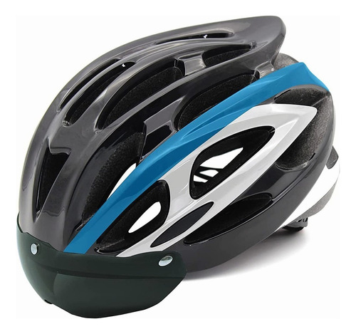 Casco De Bicicleta Adulto Gafas De Sol Con Ventosa Magnética Color Azul/Negro Talla G