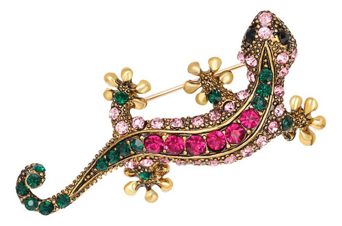 2 Rhinestone Camaleón Animal Broche Pin De Solapa Joyería