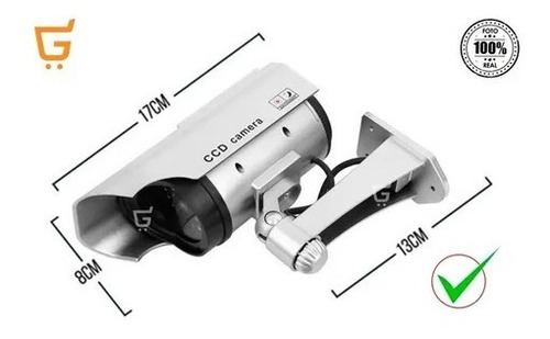 Cámara Seguridad Falsa Movimiento Y Sensor Luz Led Dummy