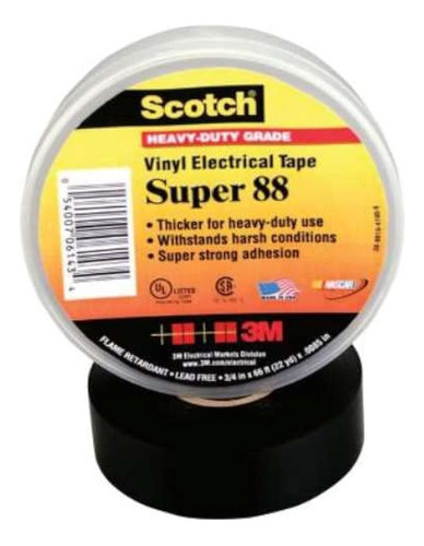 Cinta Eléctrica De Vinilo 3m Scotch Super 88, -18 A 105 Grad