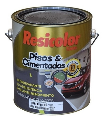 Pintura Piso Interior / Exterior Negro 3,6lt