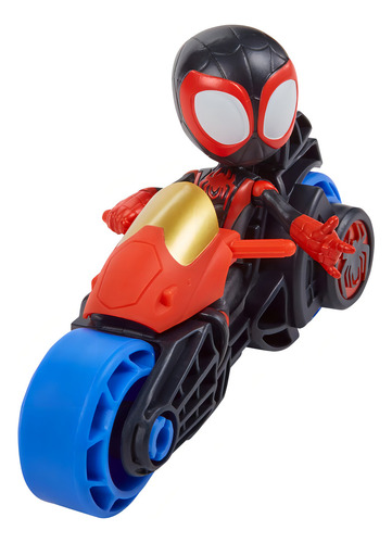 Figura Preescolar De Miles Morales Con Moto