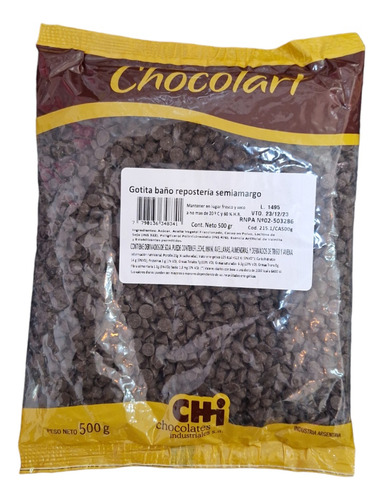 Chips Choco Especial Baño Reposteria S/a Chocolart X500grs