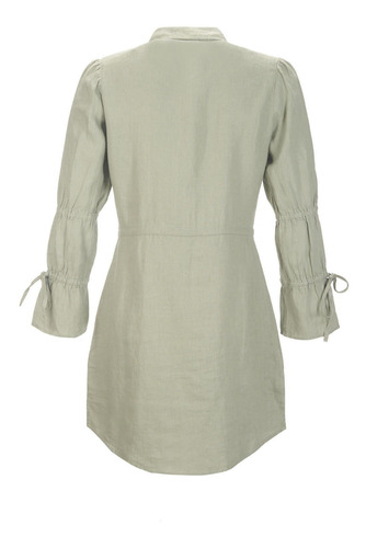 Vestido Lino Orgánico Mujer Filipinas Turquesa Rockford