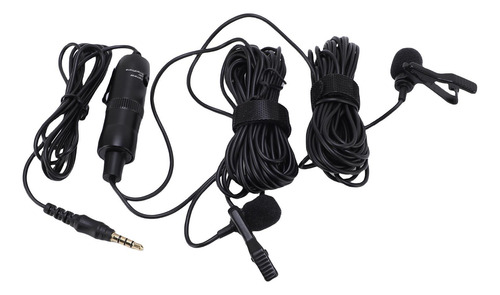 Micrófono Lavalier Clip On, Doble Micrófono Con Solapa Con C