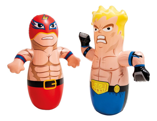 Bobo Muñeco Luchador Inflable Golpeable Niños Punching 2 Color Luchador 2