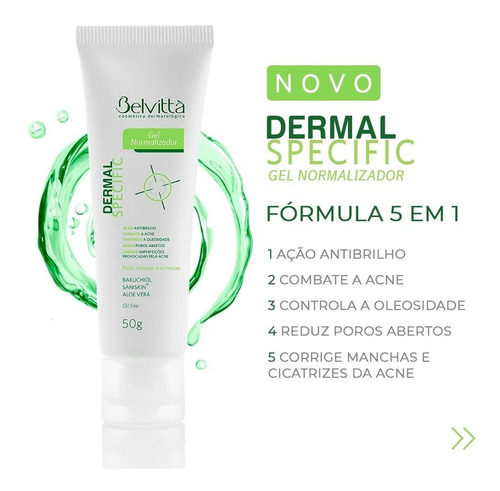 Imagem 2 de 10 de Dermal Specific Gel Normalizador 50g - Belvittà - Hidratante