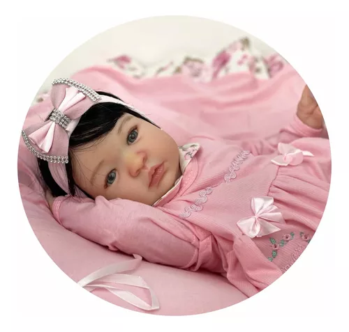 Bebe Reborn Princesa Silicone + Carrinho De Passeio Luxo