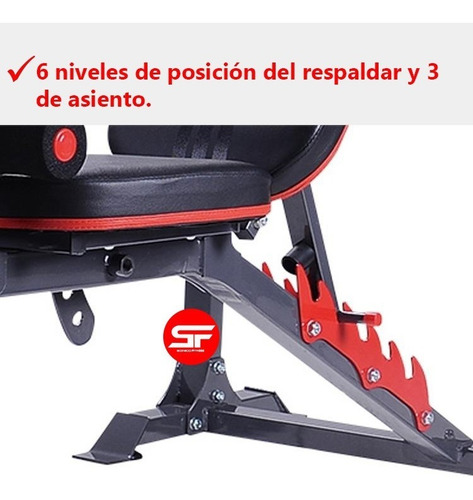 Imagen 4 de 6 de Banco Para Pesas Multifuncional Profesional + Rack 250 Kg