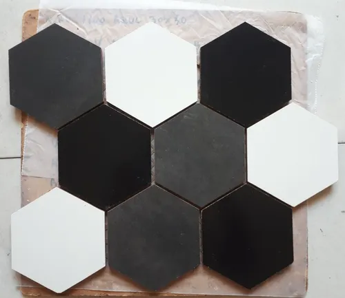 Hexágono Cerámico 110mm 32,5x39,5cm Mix Gris Negro Blanco