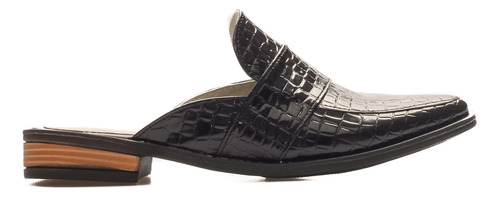 Zapatos Mujer Mules Flats Eco Cuero Textura Crocco