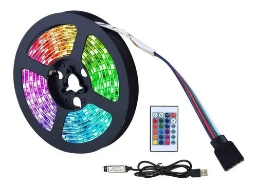 Tira Led Rgb 5050 Usb 3m + Control Tik Tok Tv Pc Gamer Deco