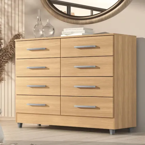 Cômoda 8 Gavetas Raissa Para Quarto Com Pés