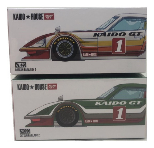 Pareja Kaido House Chase #029, #030 Datsun Fairlady Z 1:64 Color Blanco