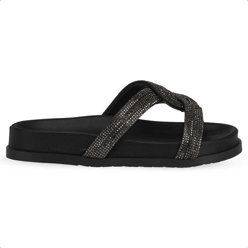 Chinelo Rasteira Addan Strass Birken Brilho Confort 5394