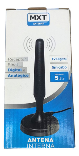 Antena Tv Amplificada 5db Digital Led Lcd + Brinde Controle