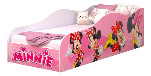 Cama Infantil Minnie Montessoriana Com Colchão Juvenil Incluso Lbx Móveis