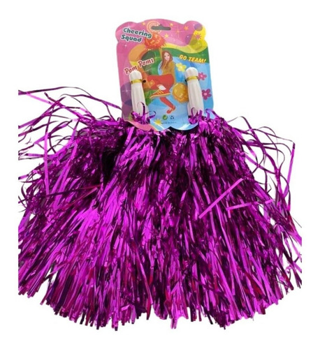 Imagem 4 de 4 de Pompom Líder De Torcida Festa Esporte Metalizado - Cor Pink