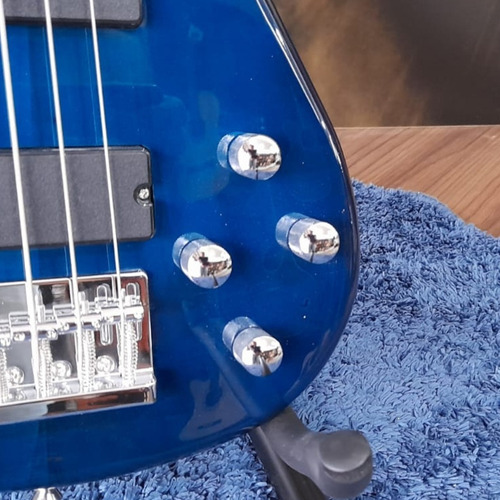 Imagem 4 de 8 de Contrabaixo Giannini 5 Cordas Ativo Gb-205a Tbl Azul