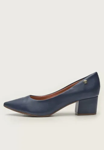 Scarpin salto grosso azul hot sale marinho