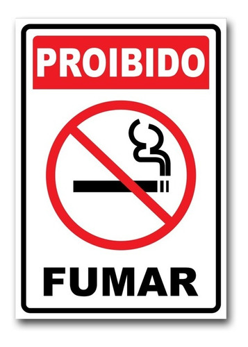 Placa De Aviso Proibido Fumar 18cm X 25cm