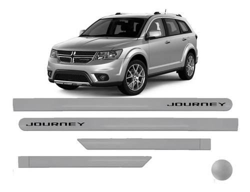 Jogo De Friso Lateral Porta  Dodge Journey Prata 2013/2014