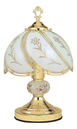 Ore International K313-a Lámpara Táctil Floral De Cristal.